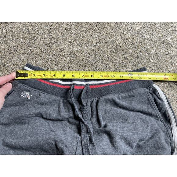 Lacoste Pants Mens Small Gray Sleepwear Pajama Lounge Gator Pockets Side Stripe - Picture 4 of 6